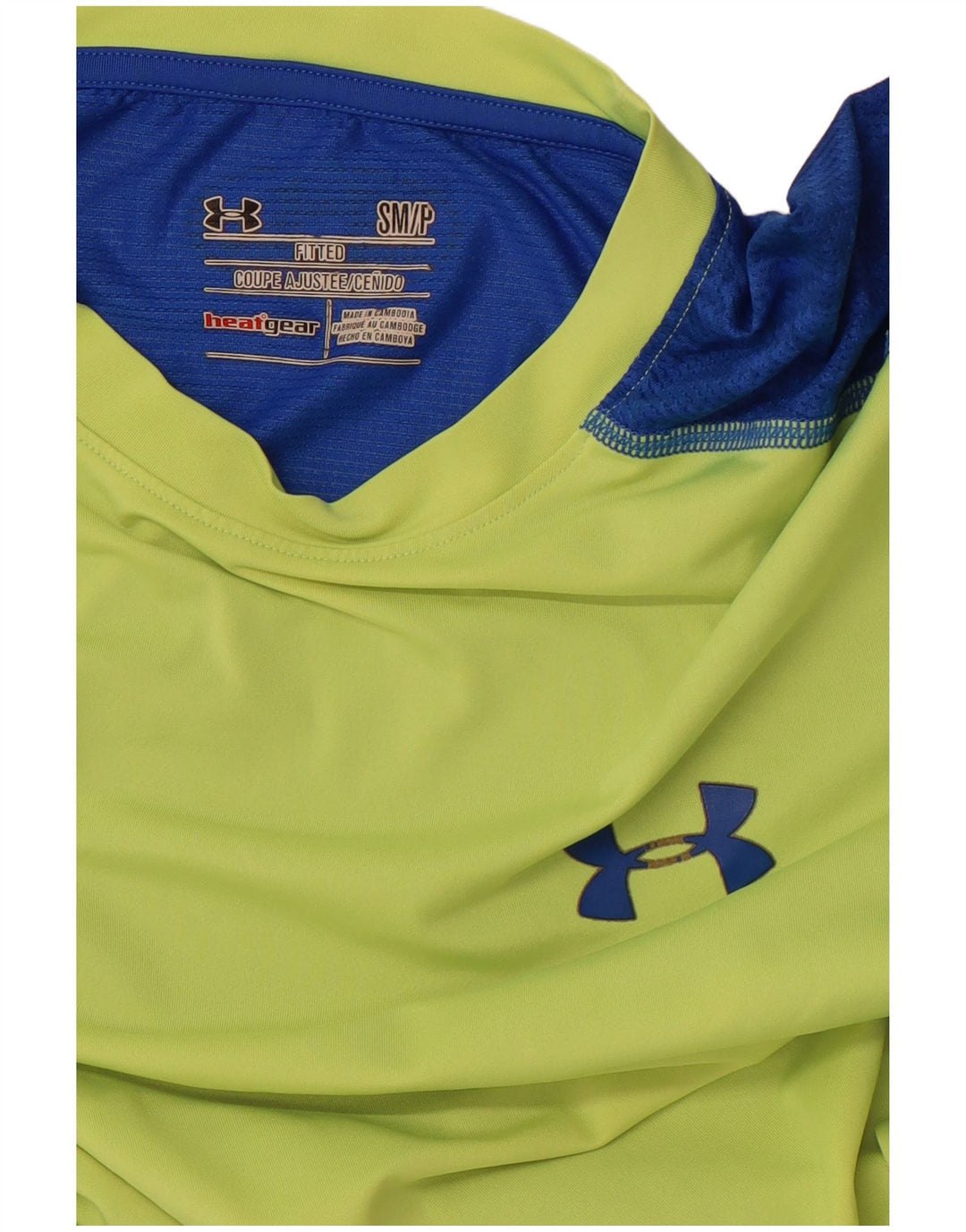 Męski T-shirt UNDER ARMOUR Heat Gear, mały, zielony, z blokami kolorów