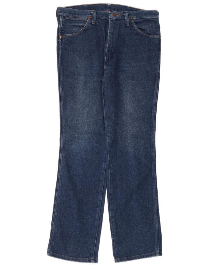 Wrangler Męskie proste dżinsy W33 L30 Niebieskie bawełniane