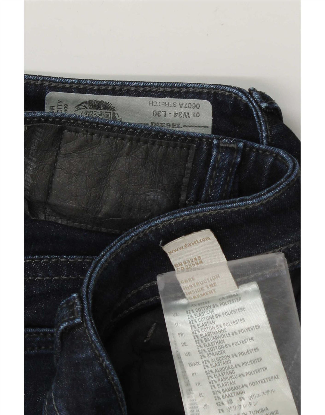 Diesel Męskie Jeansy Slim W34 L30 Granatowe Bawełniane