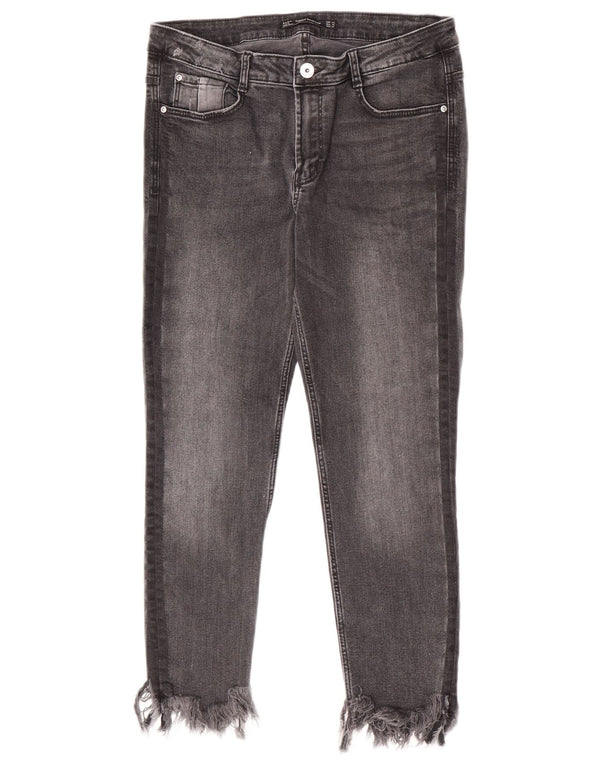 Damskie jeansy Zara Trafaluc Crop Skinny EU 42 Large W32 L24 Szare