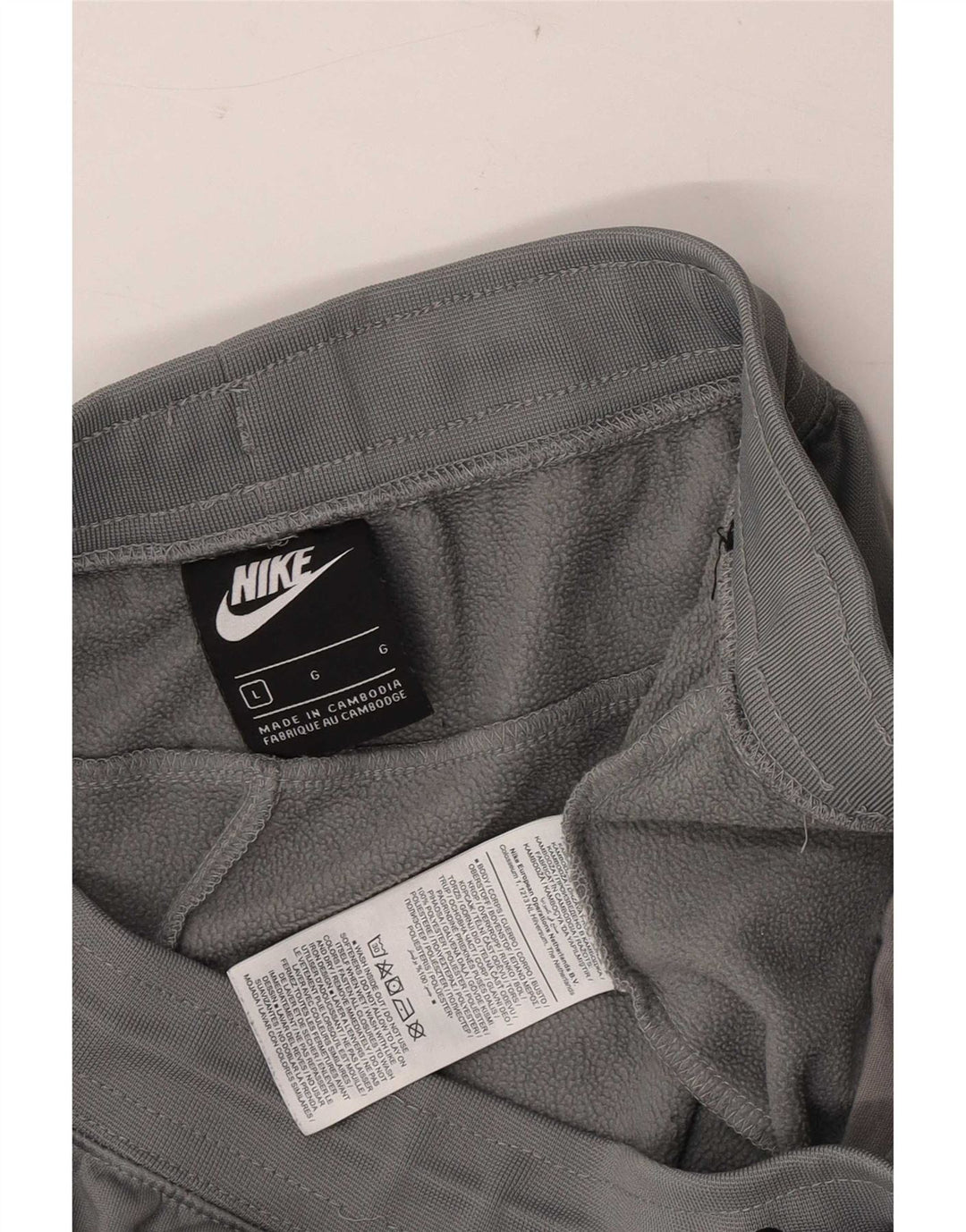 Męskie spodnie dresowe Nike z grafiką, duże, szare, poliestrowe