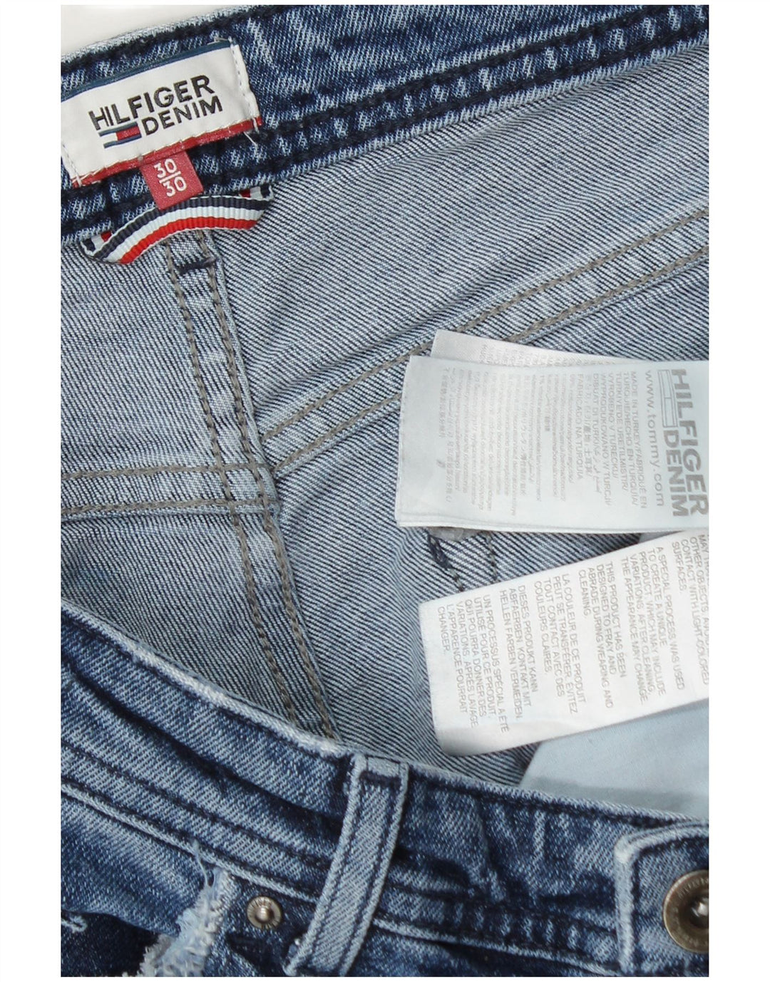 Damskie jeansy Slim Tommy Hilfiger W30 L25 Niebieskie bawełniane