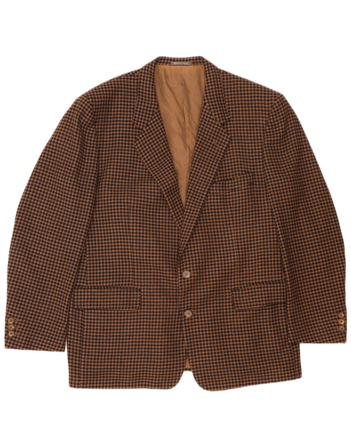 Corneliani Męska marynarka zapinana na 2 guziki IT 56 3XL Brązowa pepitka