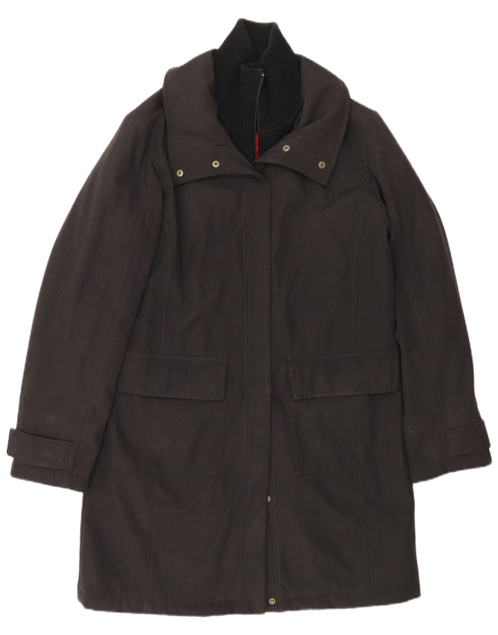 Damski płaszcz wiatrówka TOMMY HILFIGER UK 16, duży, czarny poliester