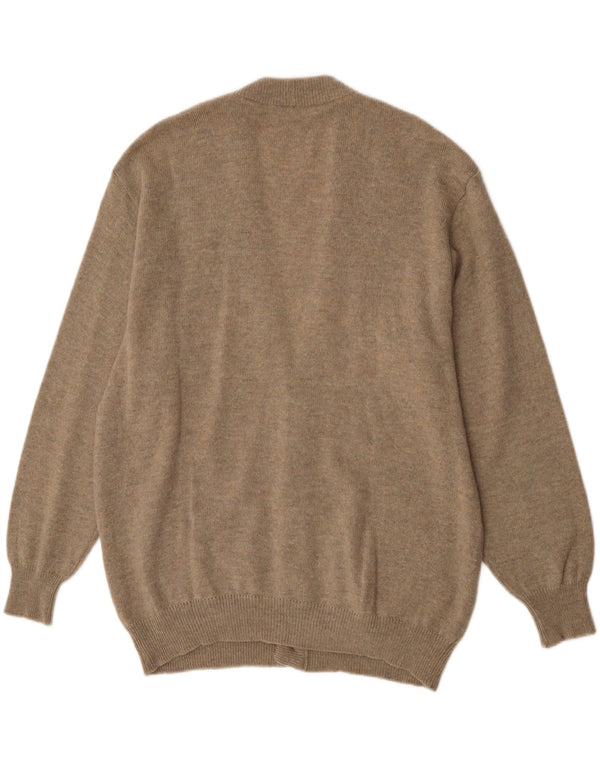 Vintage męski sweter rozpinany XL brązowy Argyle/diament