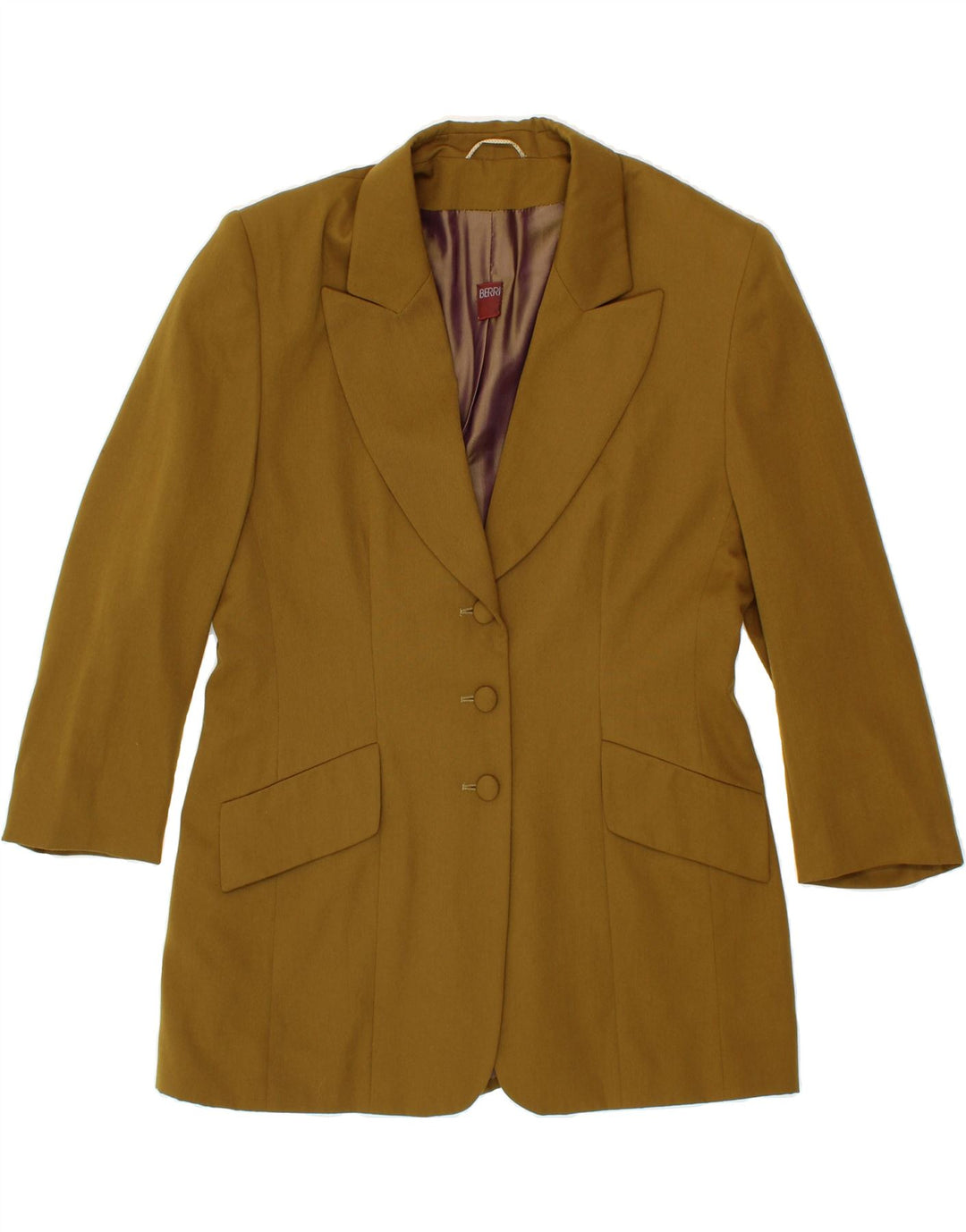 BERRI Womens 3 Button Blazer Jacket EU 40 Medium Brown Polyester Vintage Berri and Second-Hand Berri from Messina Hembry 