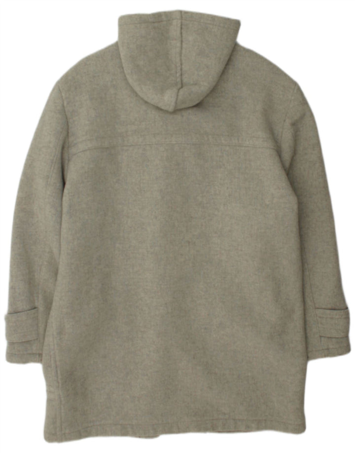 Męski płaszcz z kapturem i zamkiem błyskawicznym UK 42 XL, wełna khaki