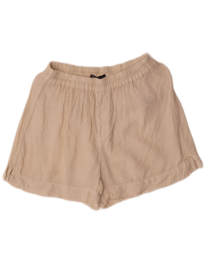 Damskie spodenki codzienne Zara Medium W28 w kolorze złamanej bieli, lniane