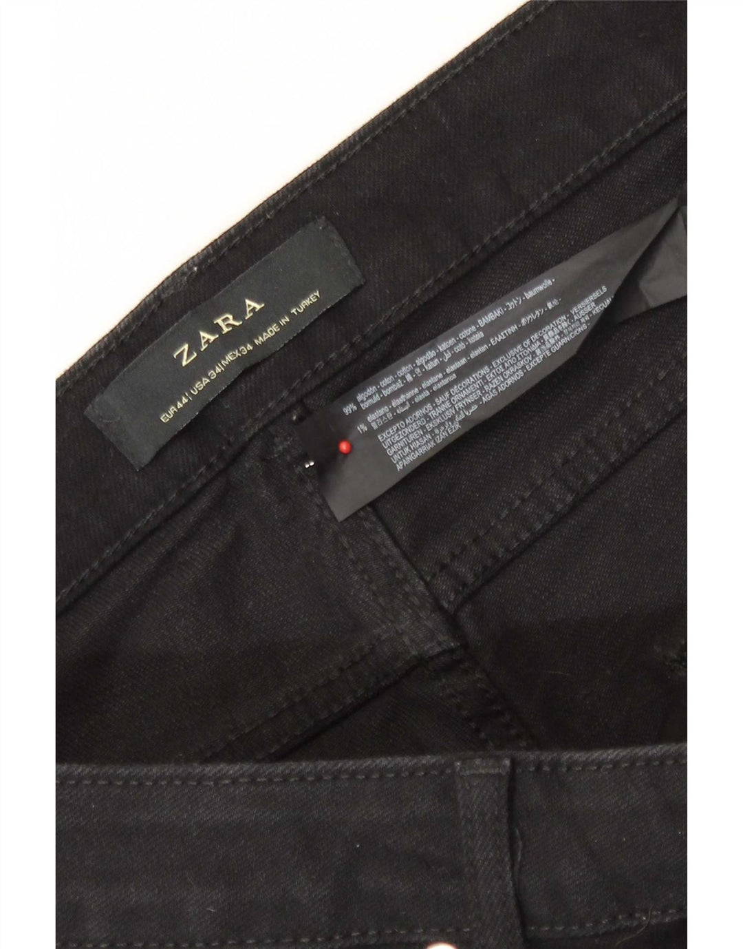 Męskie jeansy slim fit Zara EU 44 Large W34 L29 Czarna bawełna
