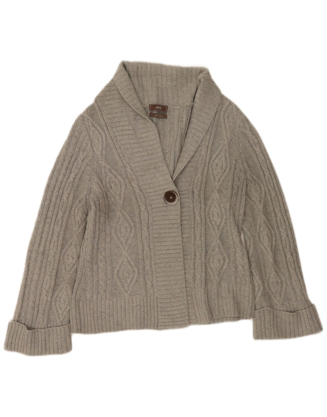 Marks & Spencer Damski sweter rozpinany UK 14, duży, szary, akrylowy