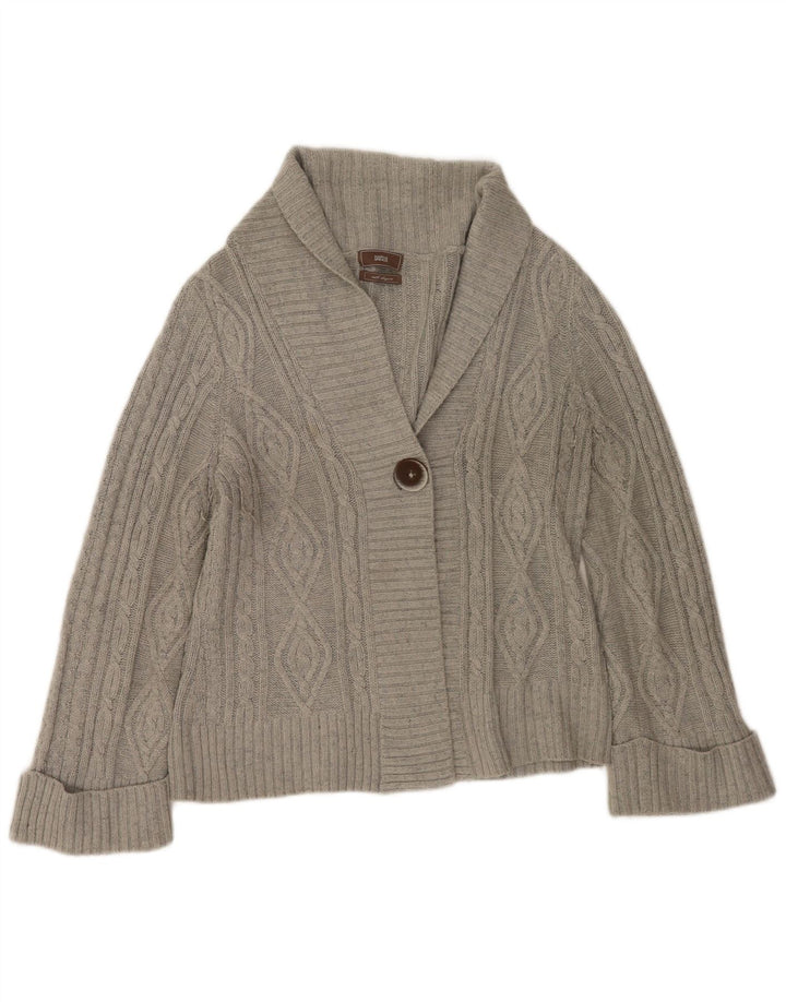 Marks & Spencer Damski sweter rozpinany UK 14, duży, szary, akrylowy