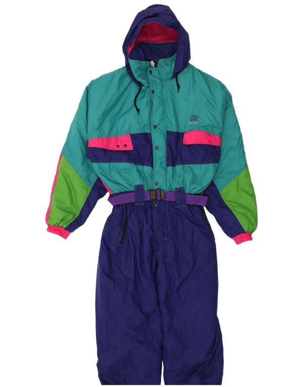 Męski kombinezon narciarski z kapturem Gigi Rizzi IT 56 XL, granatowy, nylon z blokami kolorów