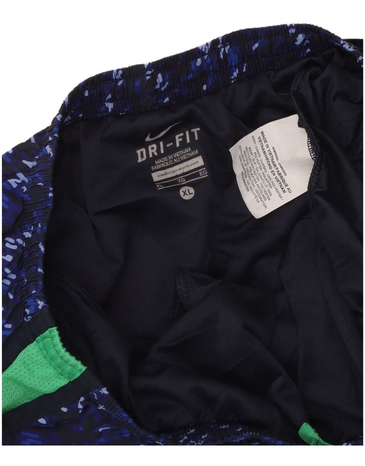 Damskie spodenki sportowe NIKE Dri Fit UK 18 XL, granatowy, poliester z blokami kolorów