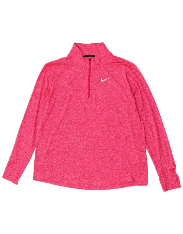 Męski dres Nike Dri Fit do biegania z zamkiem błyskawicznym na szyi, XL, różowy, nakrapiany