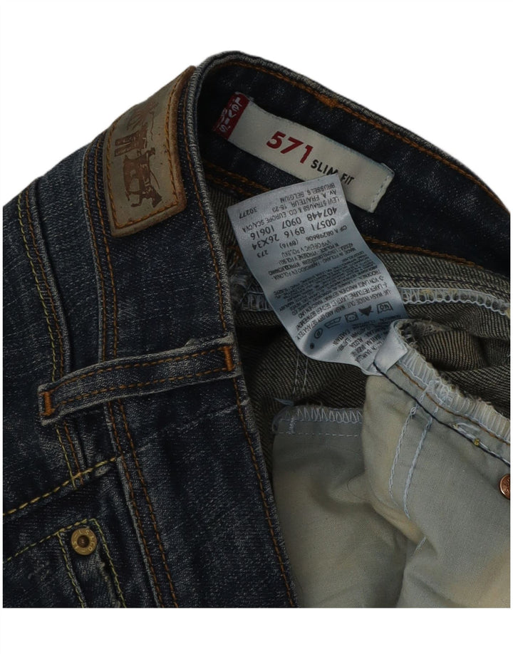 Damskie jeansy Levi's 571 Slim W26 L34 Granatowa bawełna