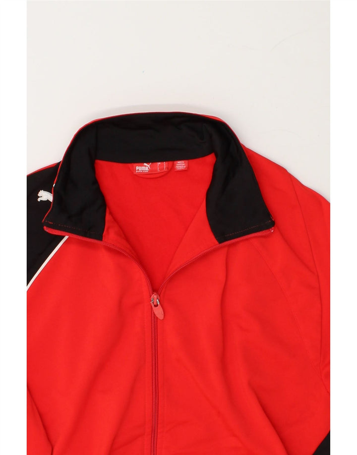 PUMA Mens Graphic Tracksuit Top Jacket Small Red Colourblock Polyester Vintage Puma and Second-Hand Puma from Messina Hembry 