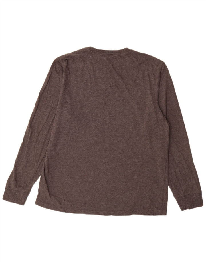 EDDIE BAUER Mens Top Long Sleeve Large Grey Cotton