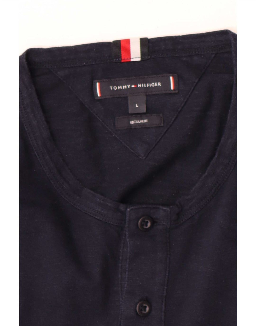 Męska koszulka Tommy Hilfiger o regularnym kroju z długim rękawem, duża, granatowa