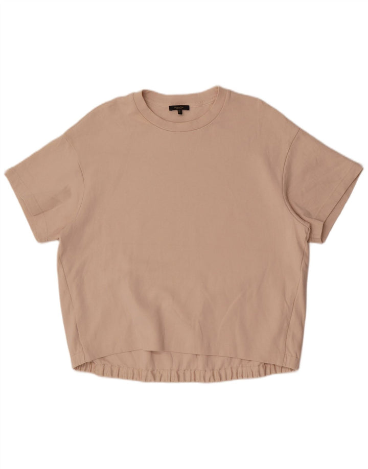 T-shirt damski Massimo Dutti Top UK 16, duży, beżowy, bawełniany