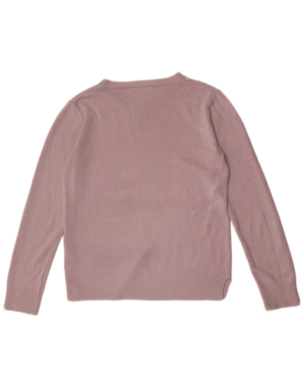 Marks & Spencer Damski sweter z okrągłym dekoltem UK 10 Mały różowy akryl
