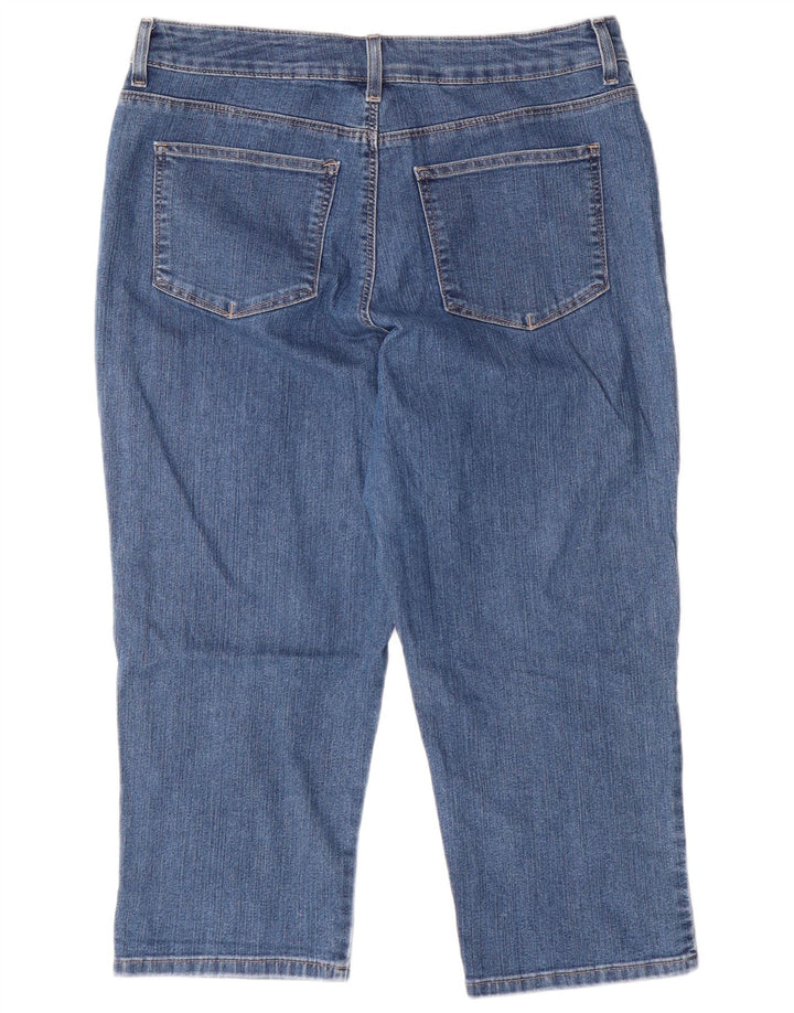 Damskie jeansy Capri LEE o klasycznym kroju US 16 2XL W34 L22 Niebieskie bawełniane