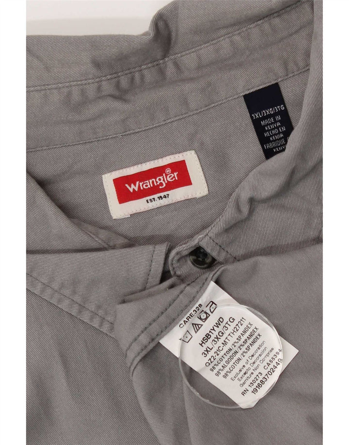 Koszula męska z krótkim rękawem Wrangler 3XL, szara, bawełniana