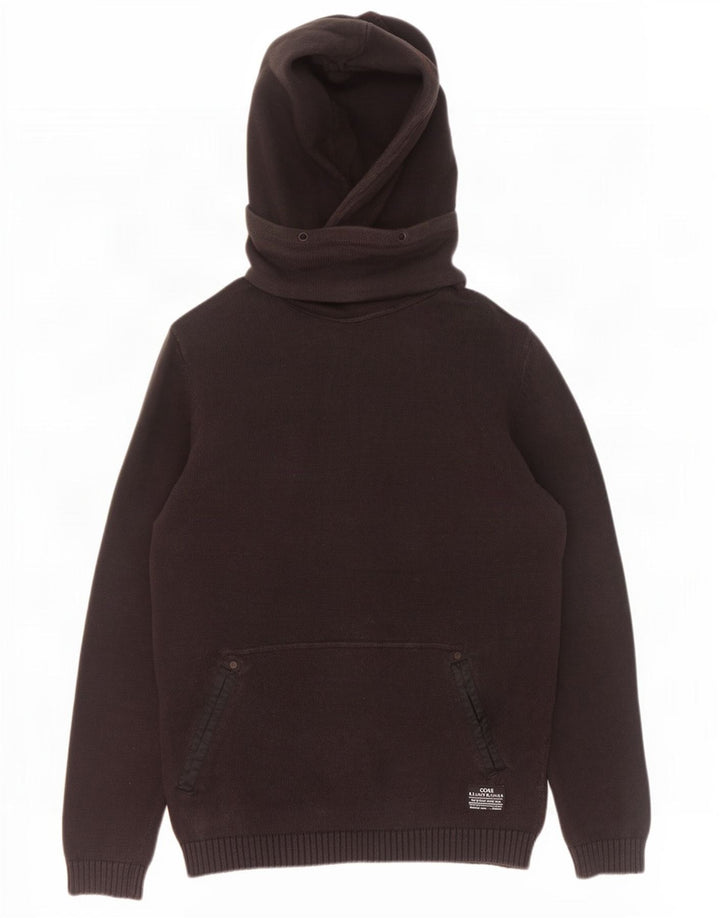 Męski sweter z kapturem Jack & Jones, duży, czarny, bawełniany