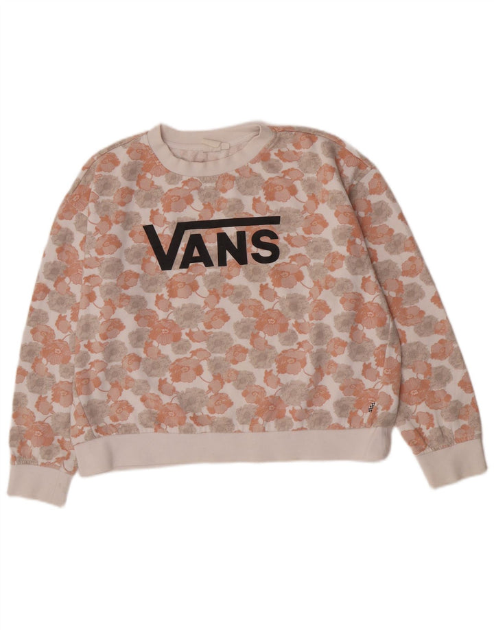 Damska bluza dresowa Vans Graphic Oversize UK 14, średnia, biała w kwiaty