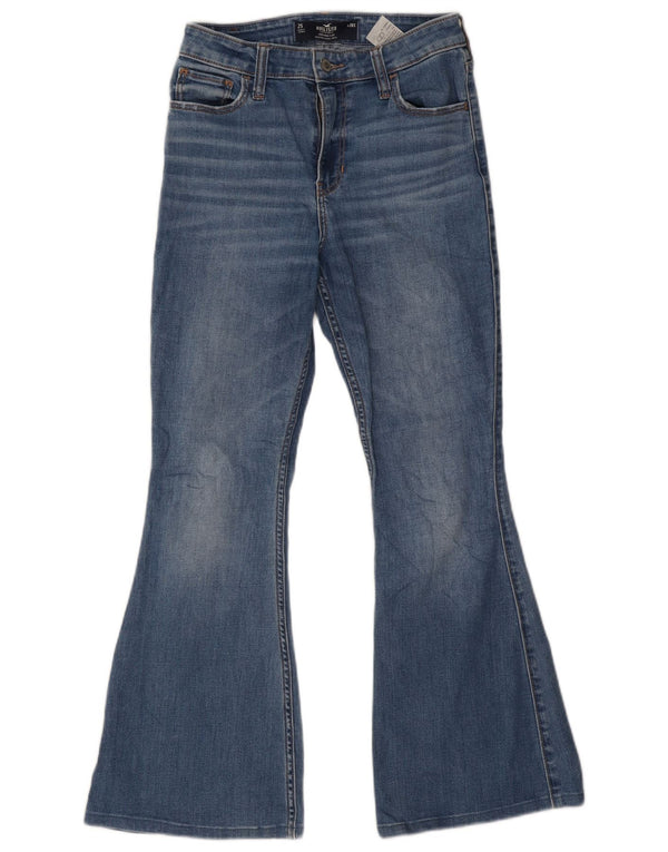 Damskie jeansy rozkloszowane z wysokim stanem Hollister US 2 XS W26 L27 Niebieskie bawełniane