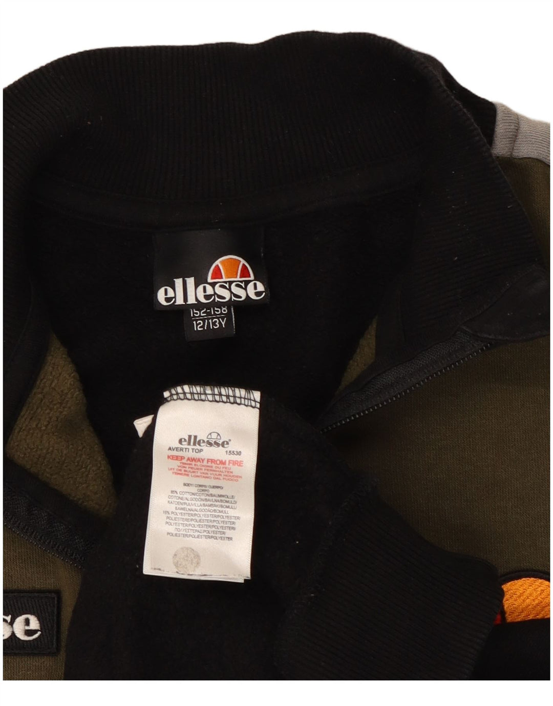 Bluza chłopięca Ellesse z zamkiem błyskawicznym, 12-13 lat, kolor czarny