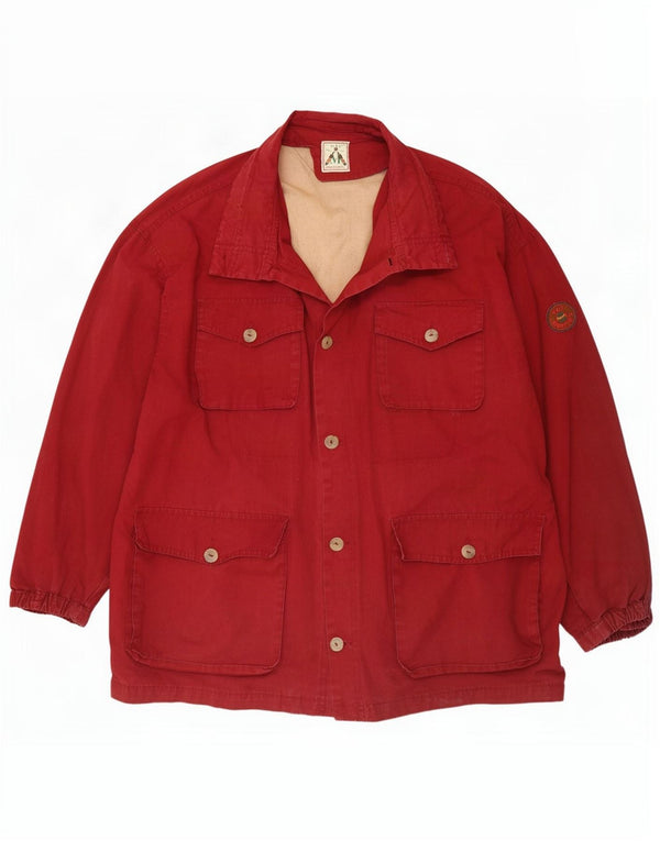 Męska kurtka użytkowa Vintage UK 42 XL Burgundowa bawełna