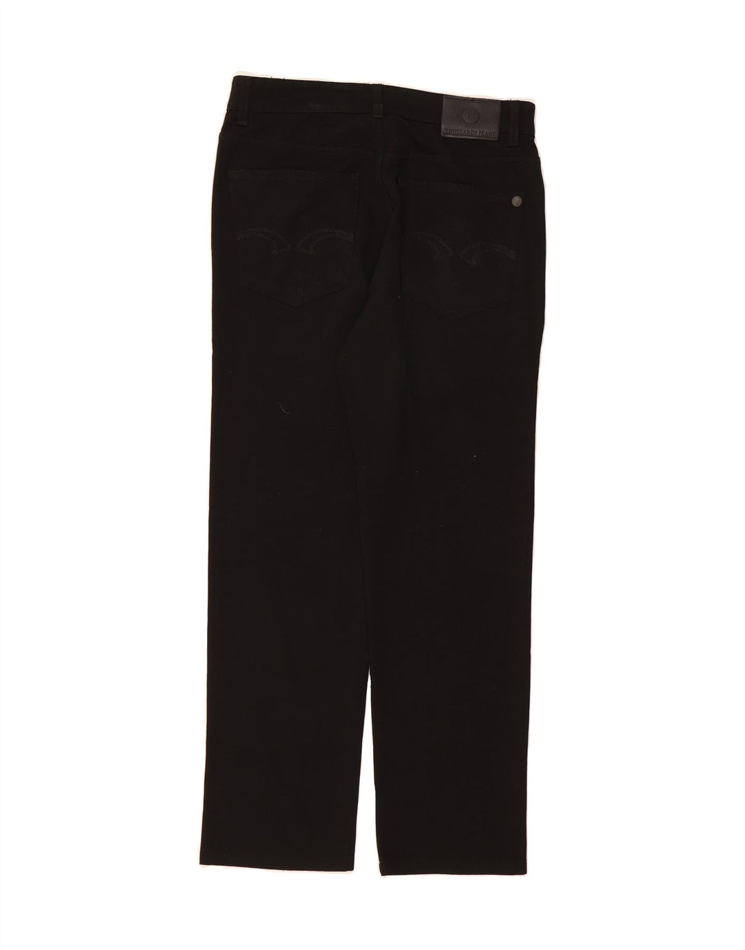 TRUSSARDI Mens Straight Casual Trousers W32 L29 Black Polyester Vintage Trussardi and Second-Hand Trussardi from Messina Hembry 