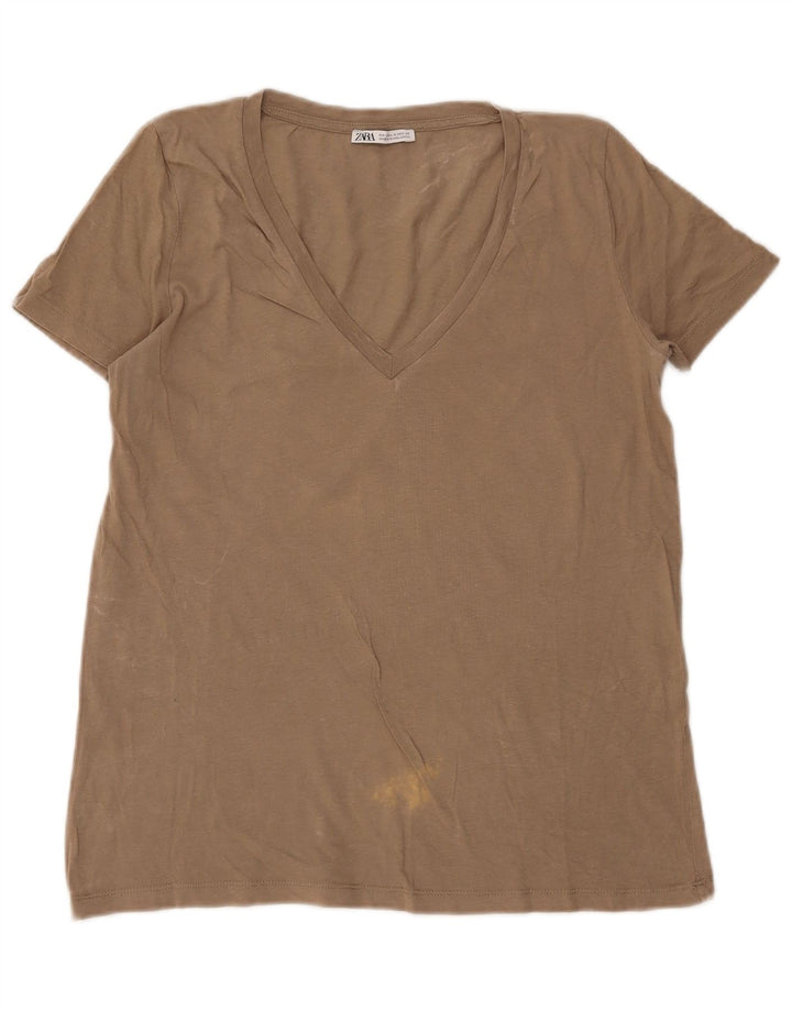 T-shirt damski Zara Top UK 14 Średni szary