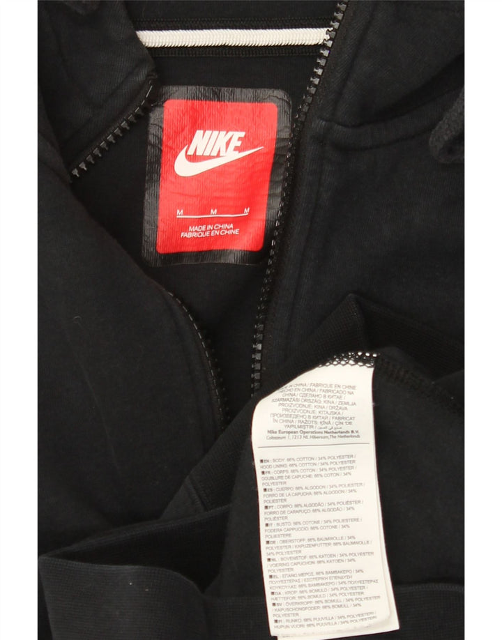 Męski sweter z kapturem i zamkiem błyskawicznym Nike, średni czarny, bawełniany