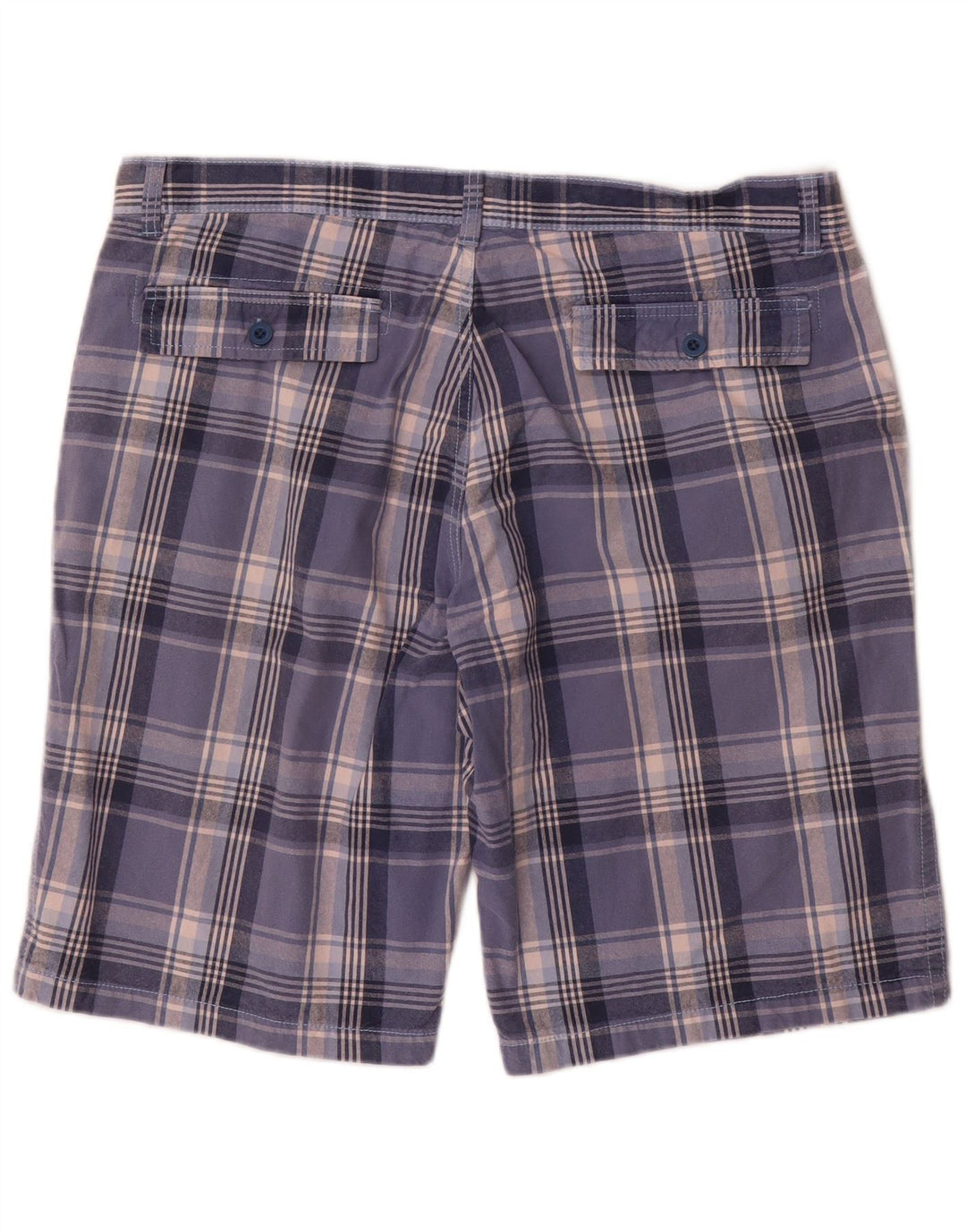 Męskie spodenki Chino Gianmarco Venturi W36, duże, niebieskie, bawełniane w kratkę