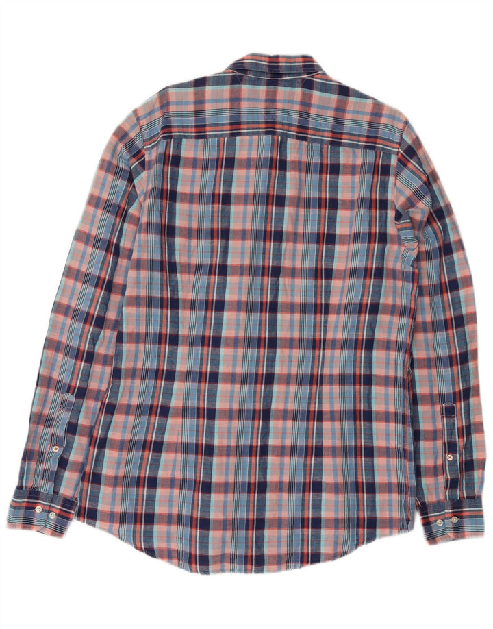 Koszula męska Tommy Hilfiger XL w niebieską kratę, lniana