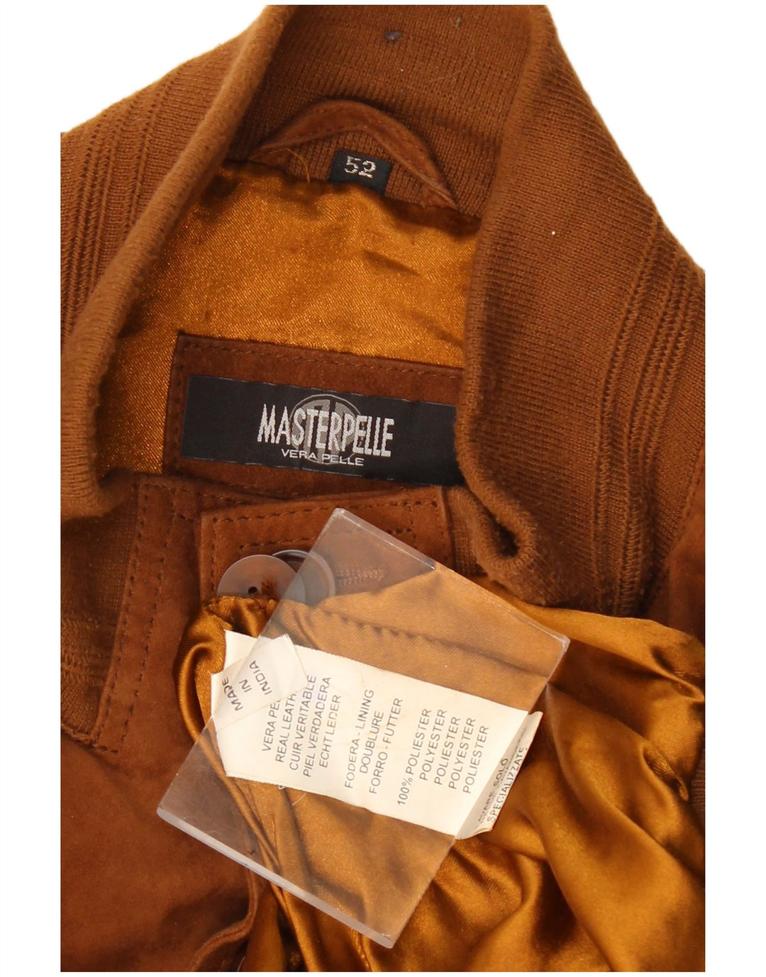 Męska zamszowa kurtka bomber MASTERPELLE IT 52 XL, brązowa skóra