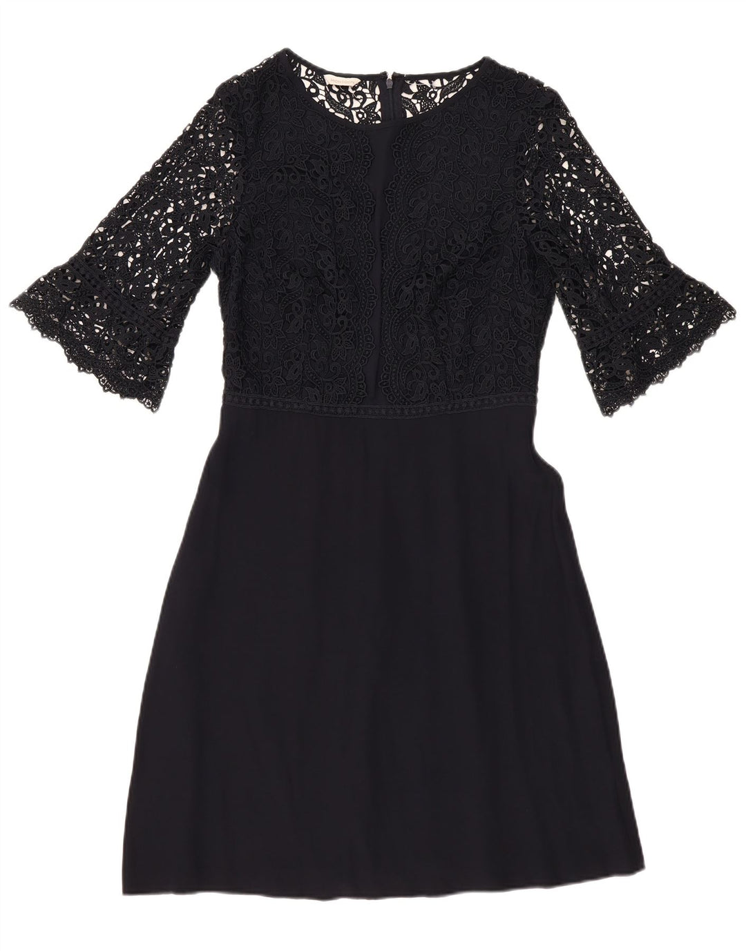 MONSOON Damska sukienka o linii A z rękawem 3/4 UK 10, mała, granatowa w kwiaty