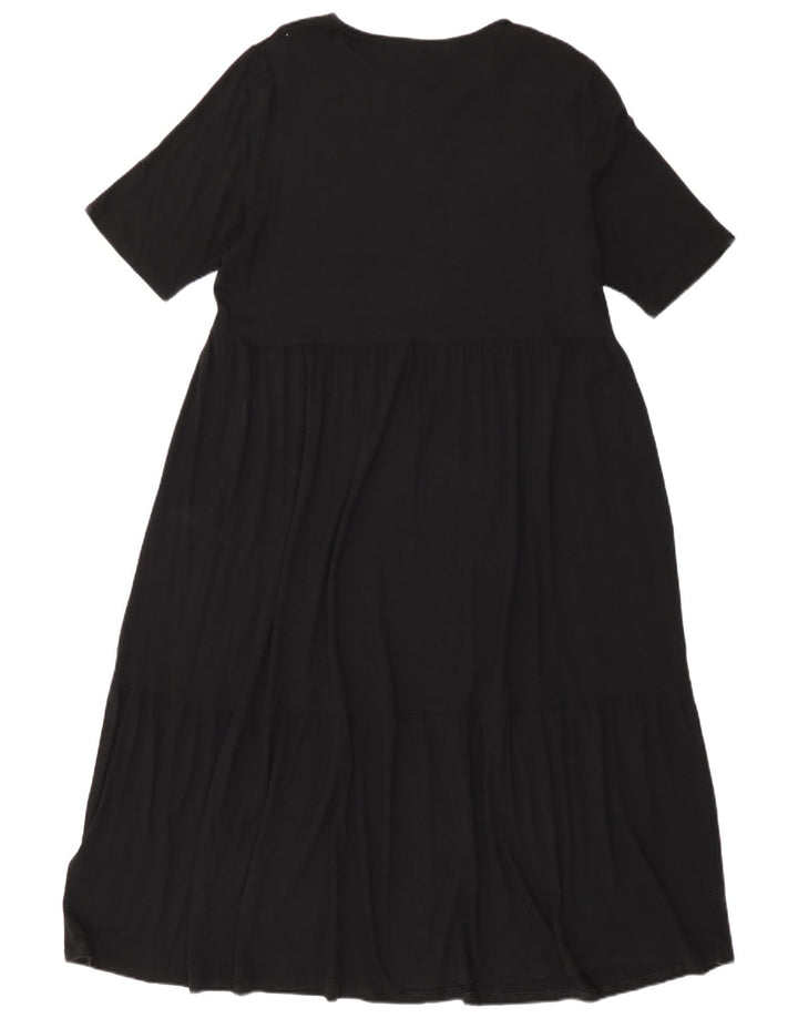 Marks & Spencer Damska sukienka maxi UK 16, duża, czarna wiskoza