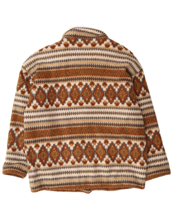 Damska kurtka bomberka oversize VINTAGE UK 14 Średni brąz Fair Isle