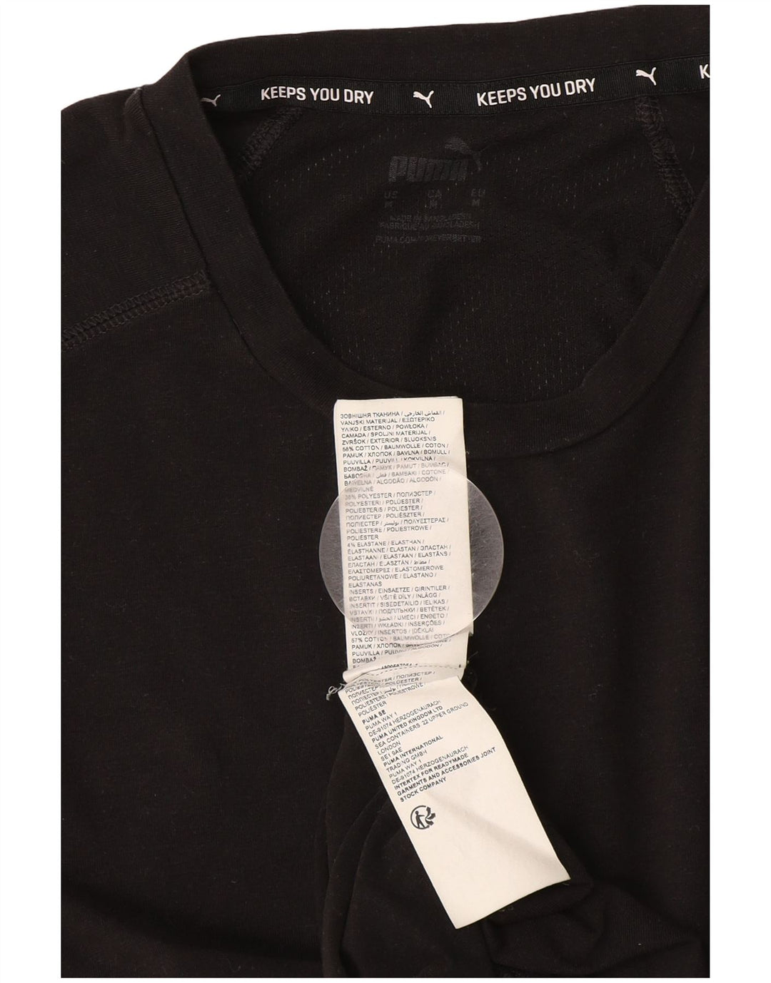 Męska koszulka Puma Top, średnia czarna, bawełniana