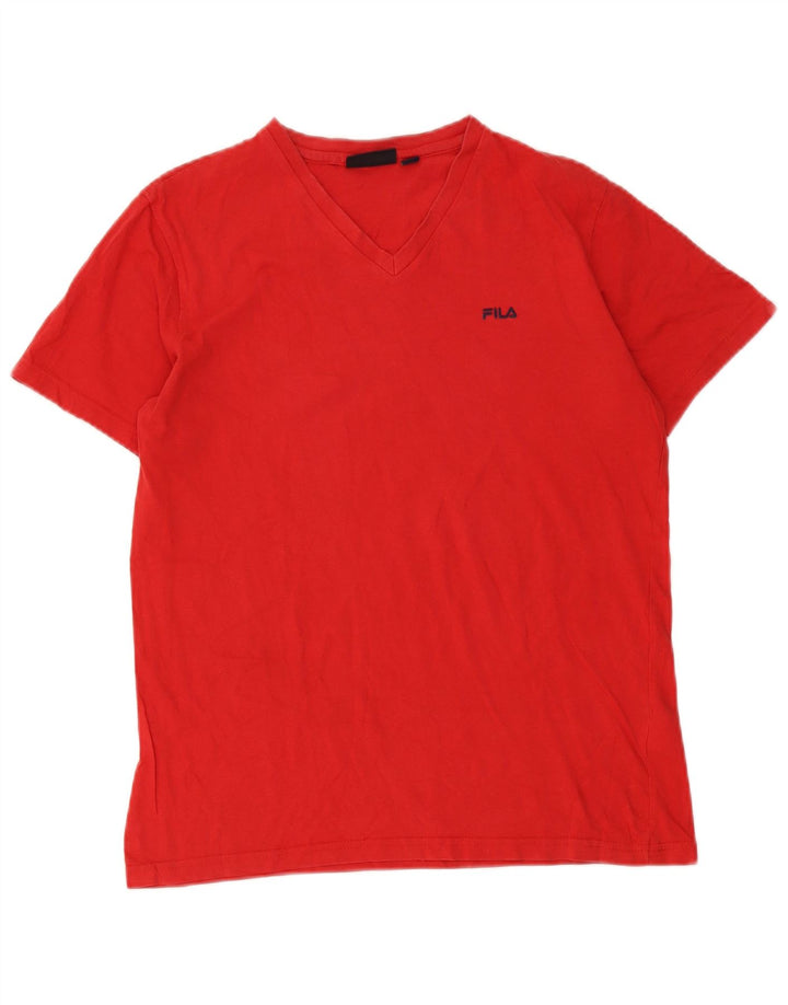 T-shirt męski Fila Top, średnio czerwony, bawełniany