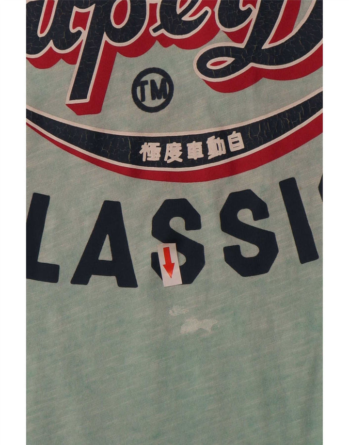 Męski T-shirt z grafiką Superdry, bawełniany, średnio zielony