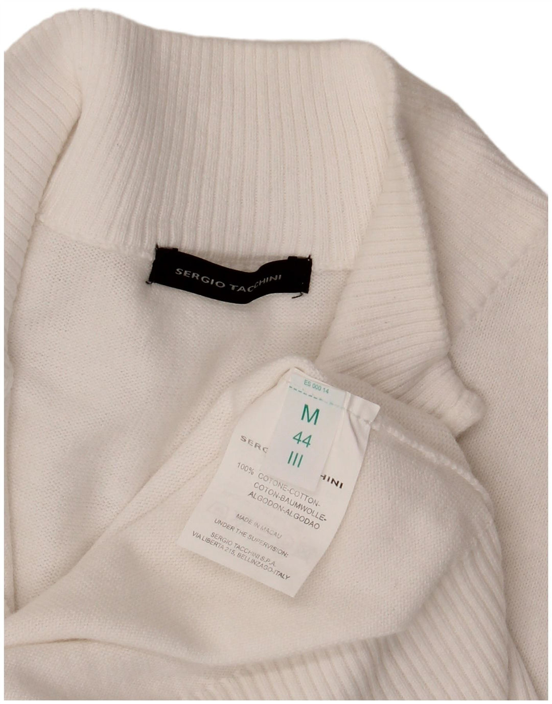 Damski sweter kardigan Sergio Tacchini IT 44 Średnia biała bawełna