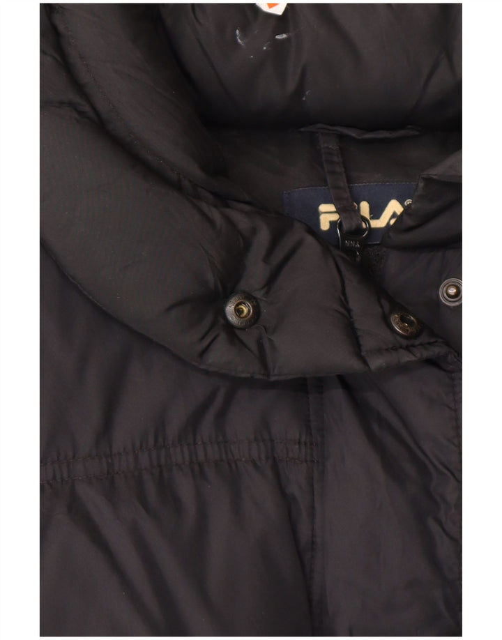 FILA Womens Oversized Padded Coat IT 46 Large Black Polyamide