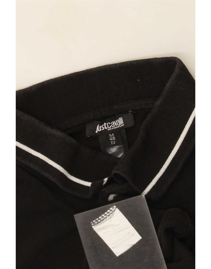Męska koszulka polo Just Cavalli IT 48, mała, czarna, bawełniana