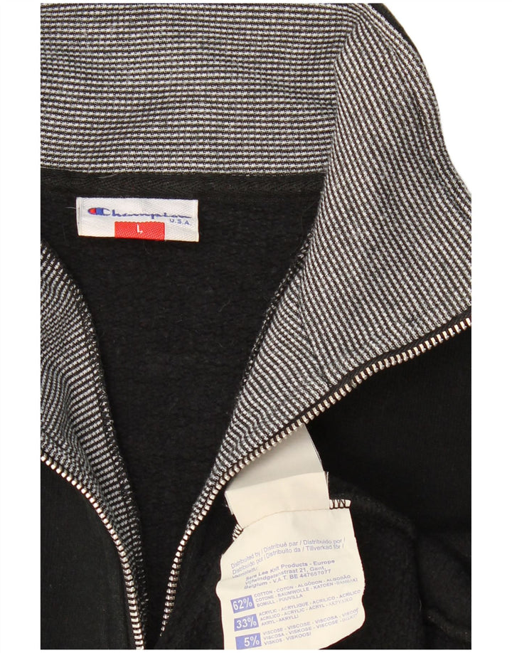 Męski sweter z zamkiem błyskawicznym CHAMPION, duży, czarny, bawełniany