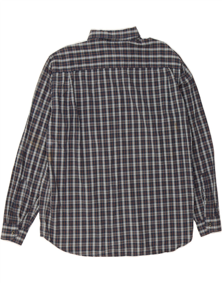 COLUMBIA Mens Shirt 2XL Navy Blue Check Cotton Vintage Columbia and Second-Hand Columbia from Messina Hembry 