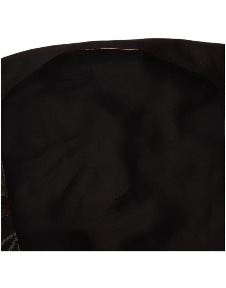 Kamizelka damska Vintage UK 16, duża, czarna w kwiaty