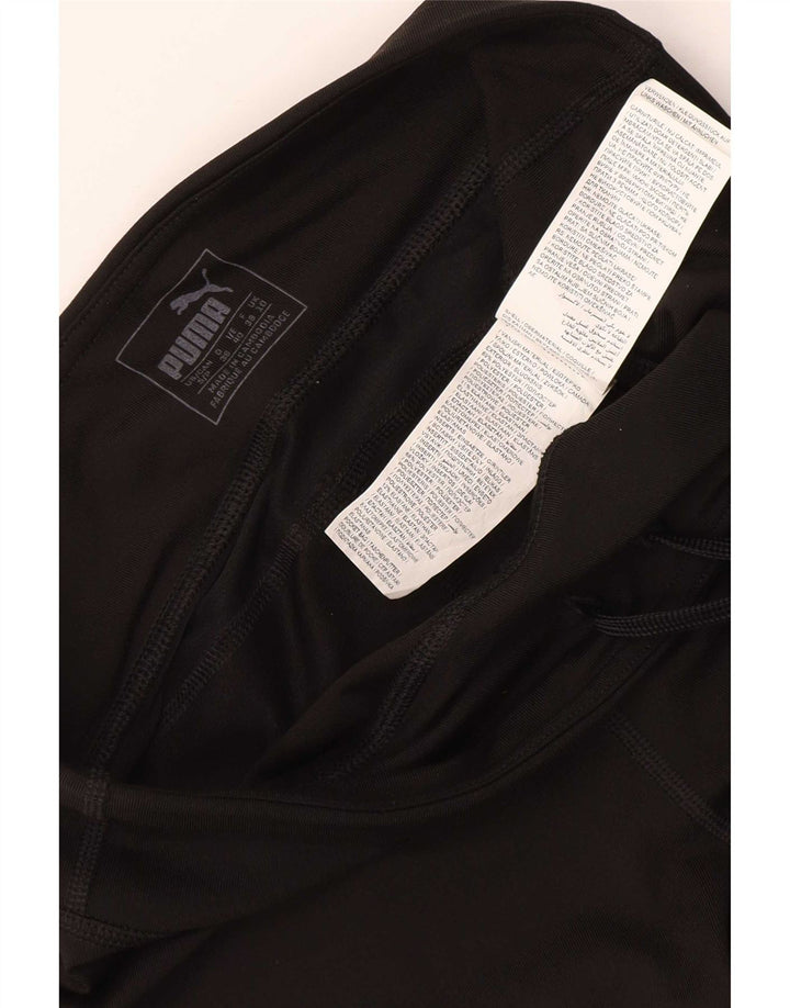 Damskie spodnie dresowe Puma Capri UK 10, małe, czarne, poliestrowe